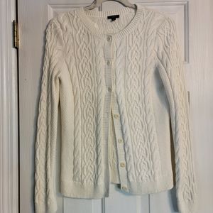 Talbots Cream Cableknit Cardigan